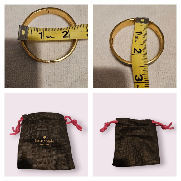 Kate Spade Black Enamel Hinged Bangle Bracelet w/bag - Picture 10 of 11